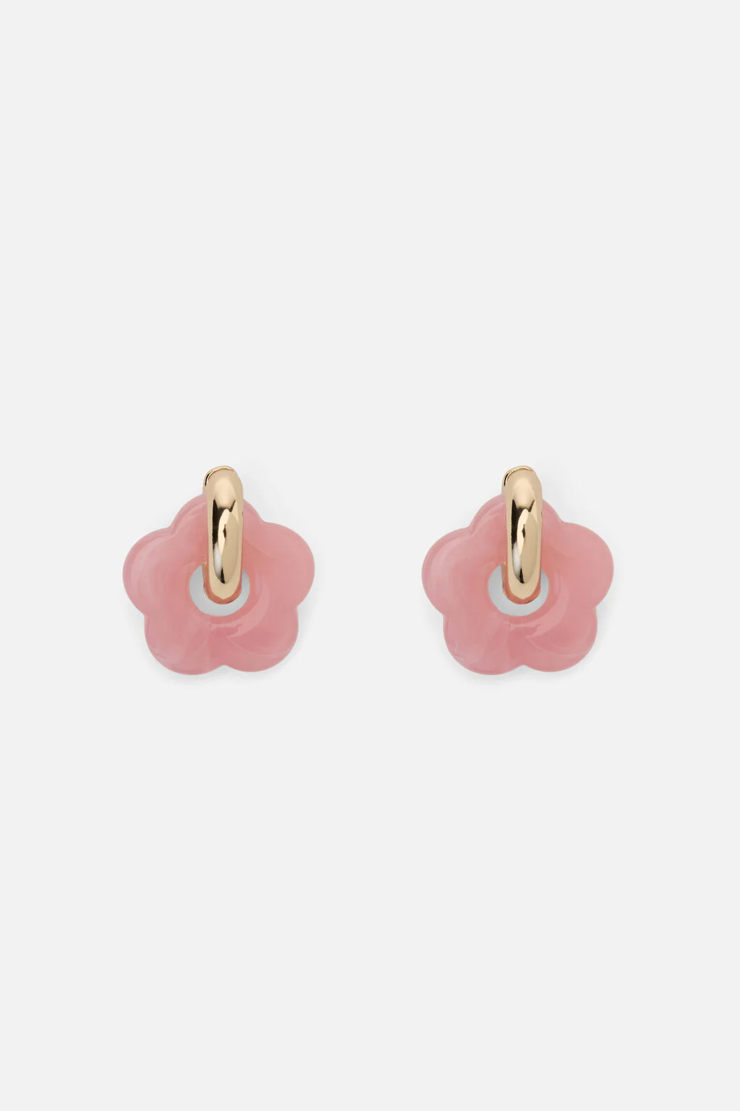 Pink Hoop Daisy Earrings - Image 3