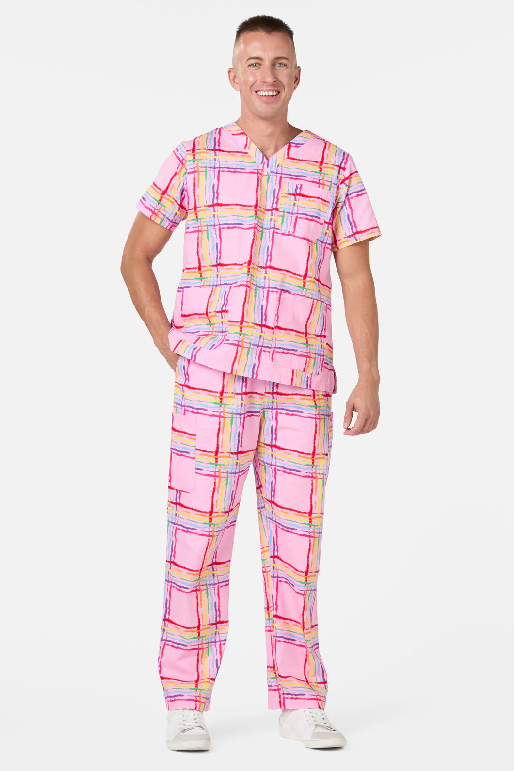 Pink Tartan Scrub Set - Image 6