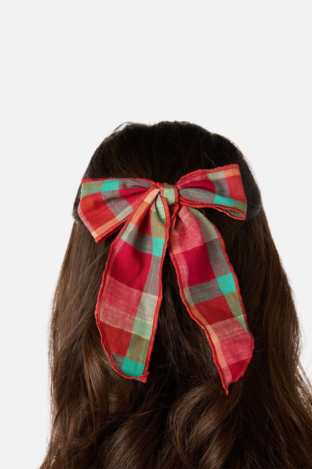 Piper Check Barrette Bow - Image 2
