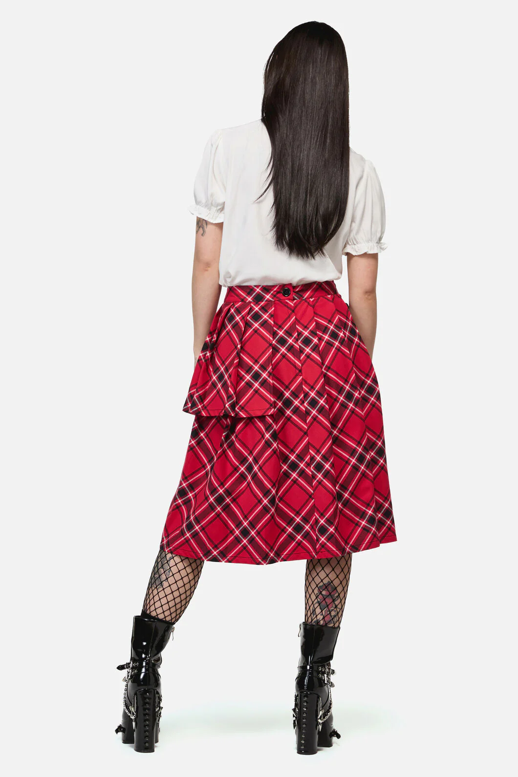 Piracy Punk Tartan Midi Skirt - Image 3