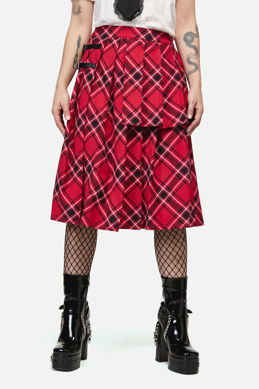 Piracy Punk Tartan Midi Skirt - Image 4