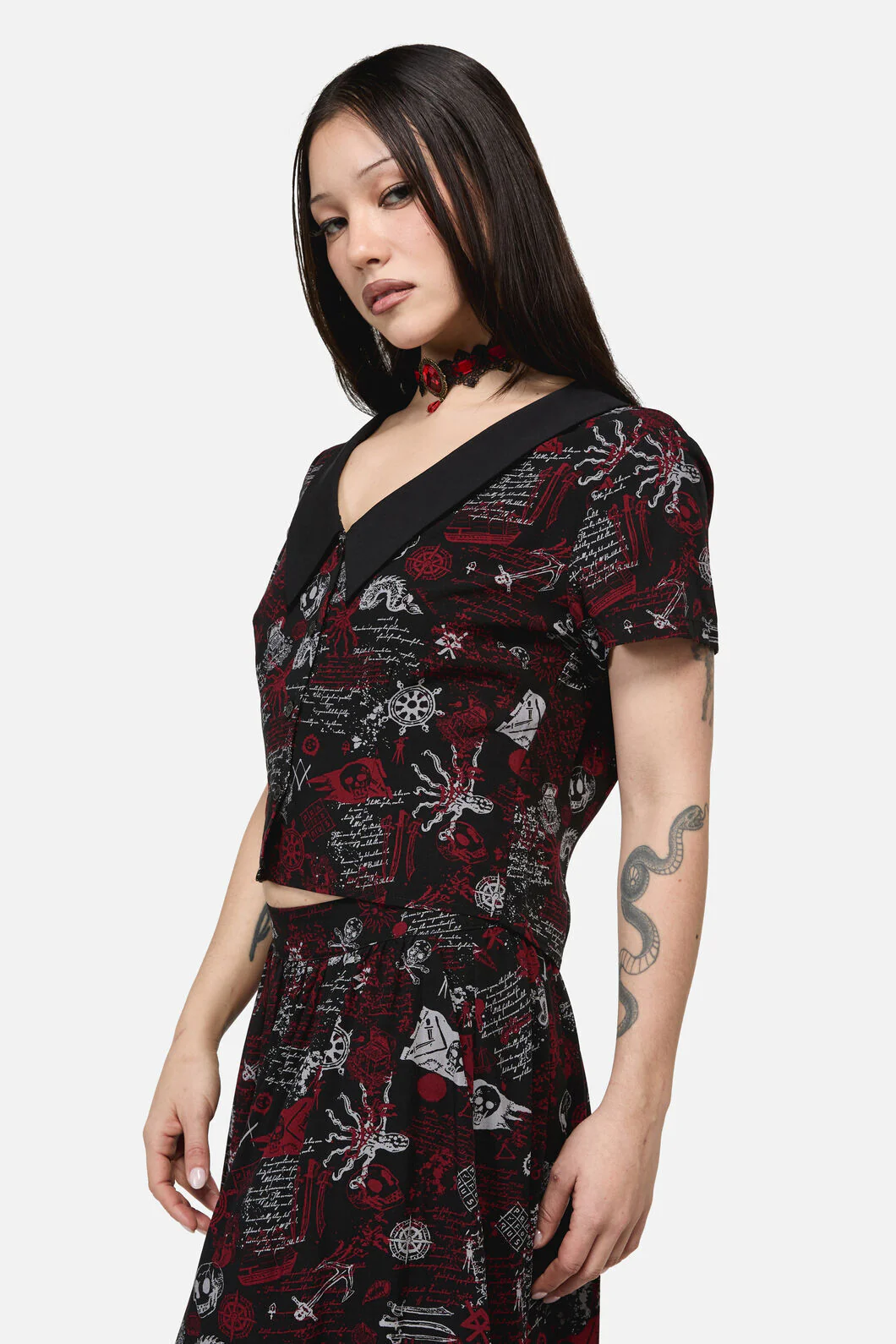 Pirate Punk Print Blouse - Image 2