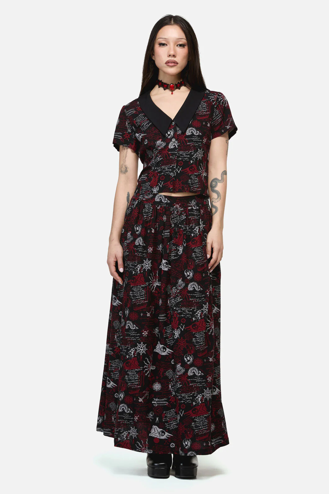 Pirate Punk Print Blouse - Image 5
