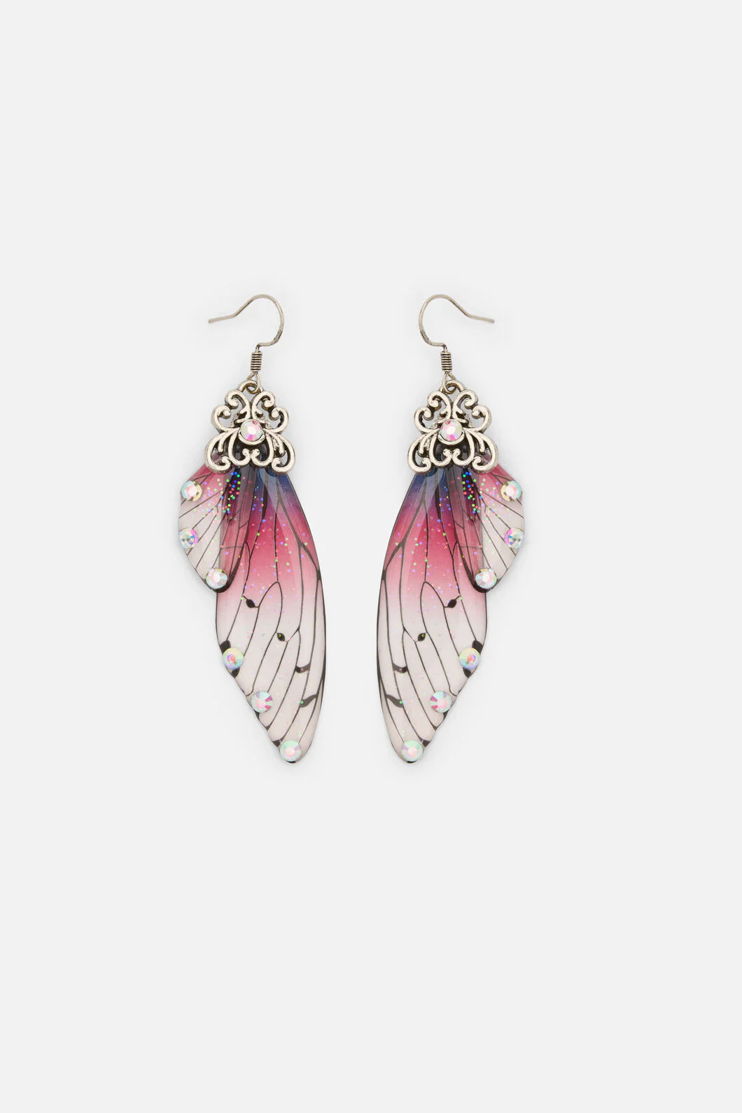 Plum Ornate Wing Earrings - Image 3