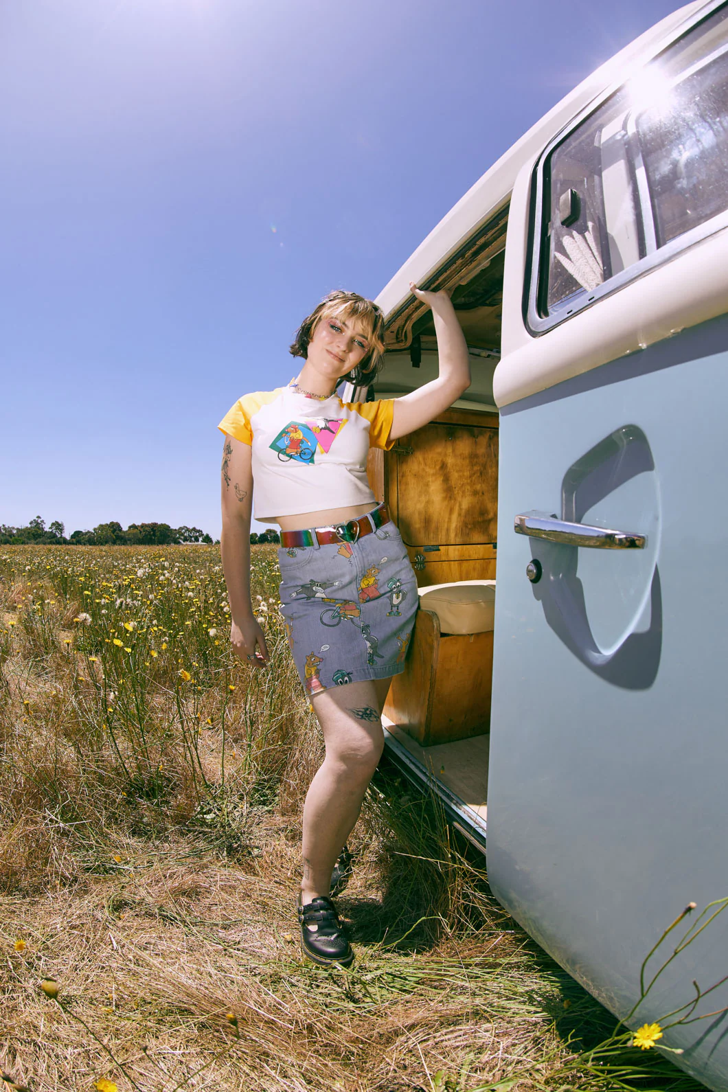 Possum Magpie Denim Skirt - Image 3