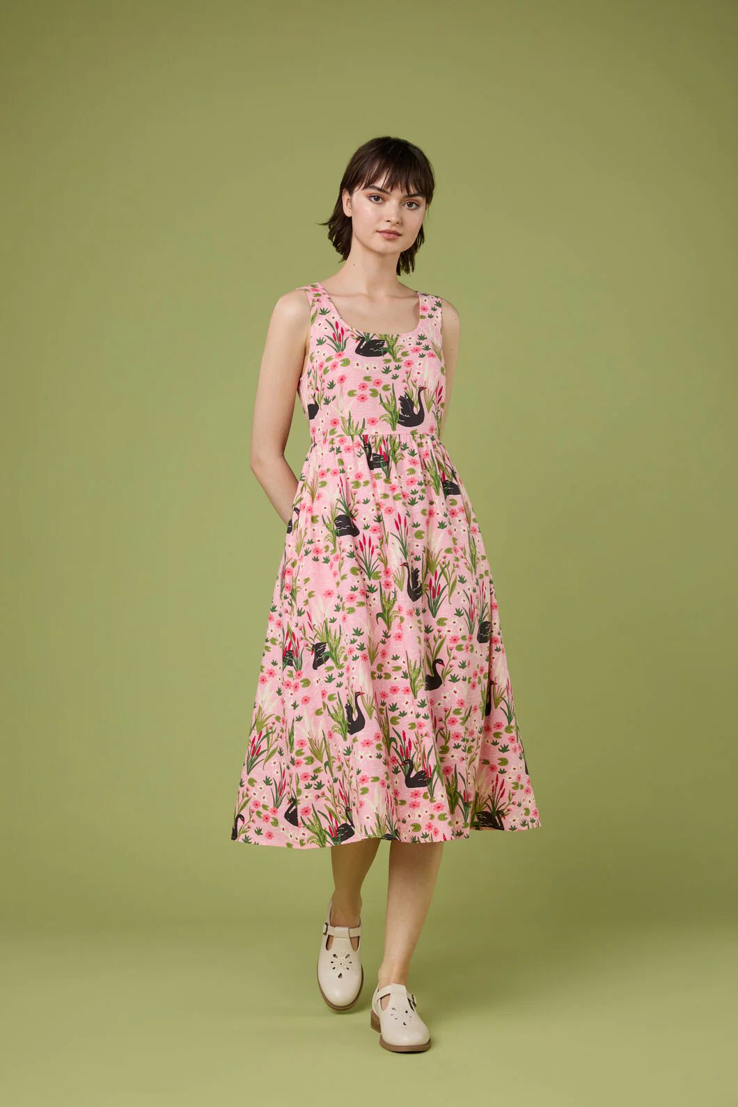 Pretty Swan Midi Dress - Image 3