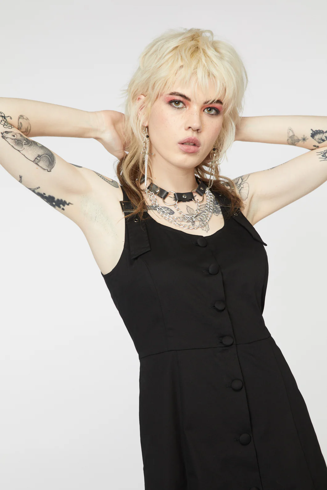 Punk Buckle Midi Pinafore - Image 4
