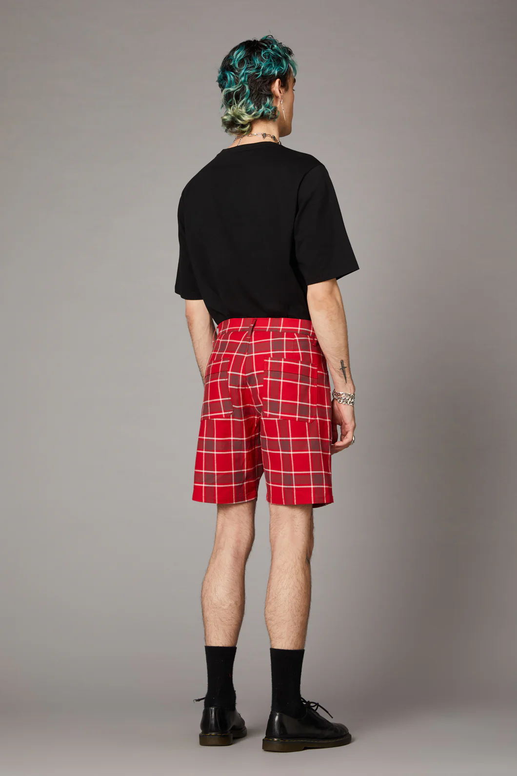 Punk Red Tartan Unisex Short - Image 4