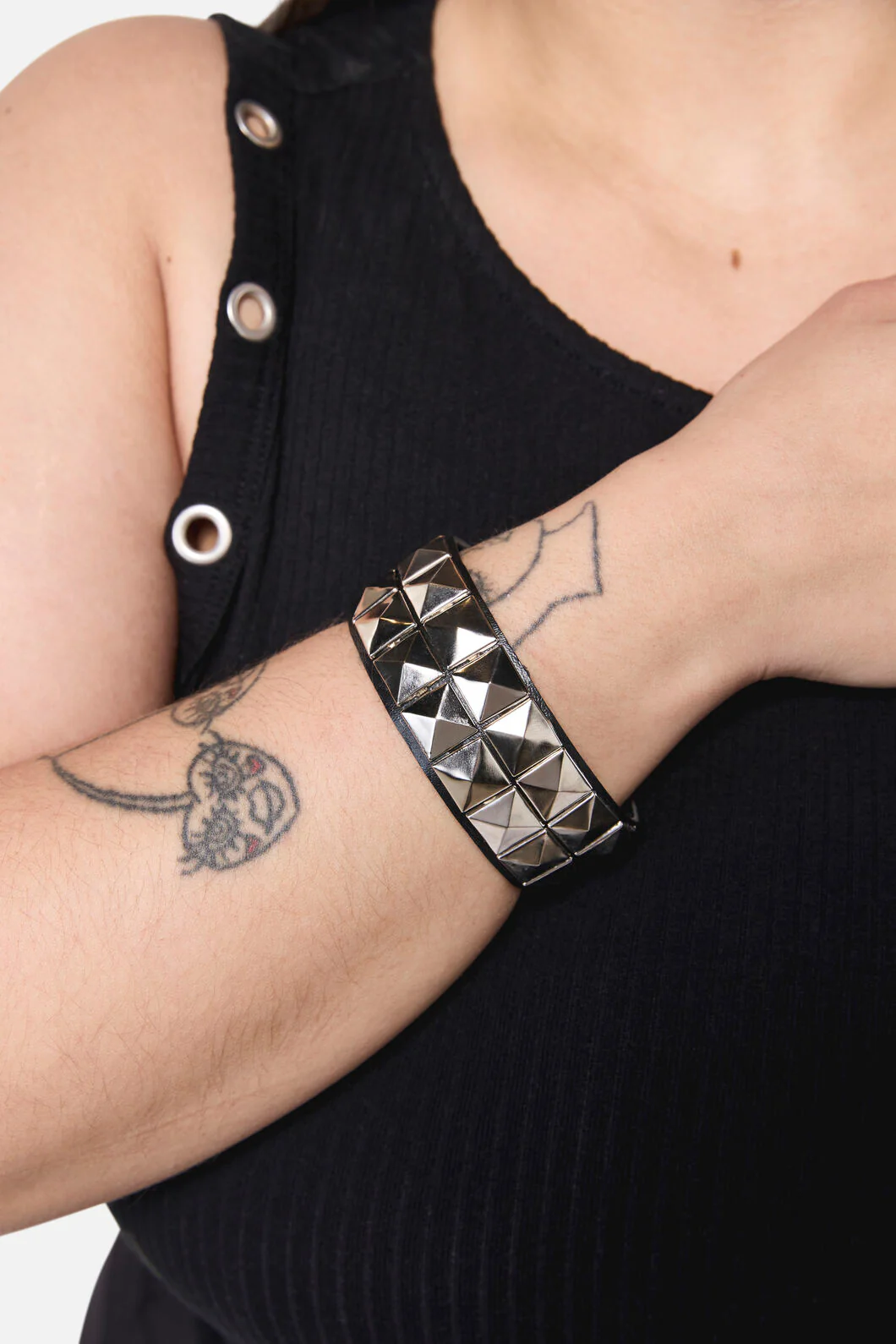 Pyramid Stud Wrist Band Cuff - Image 2