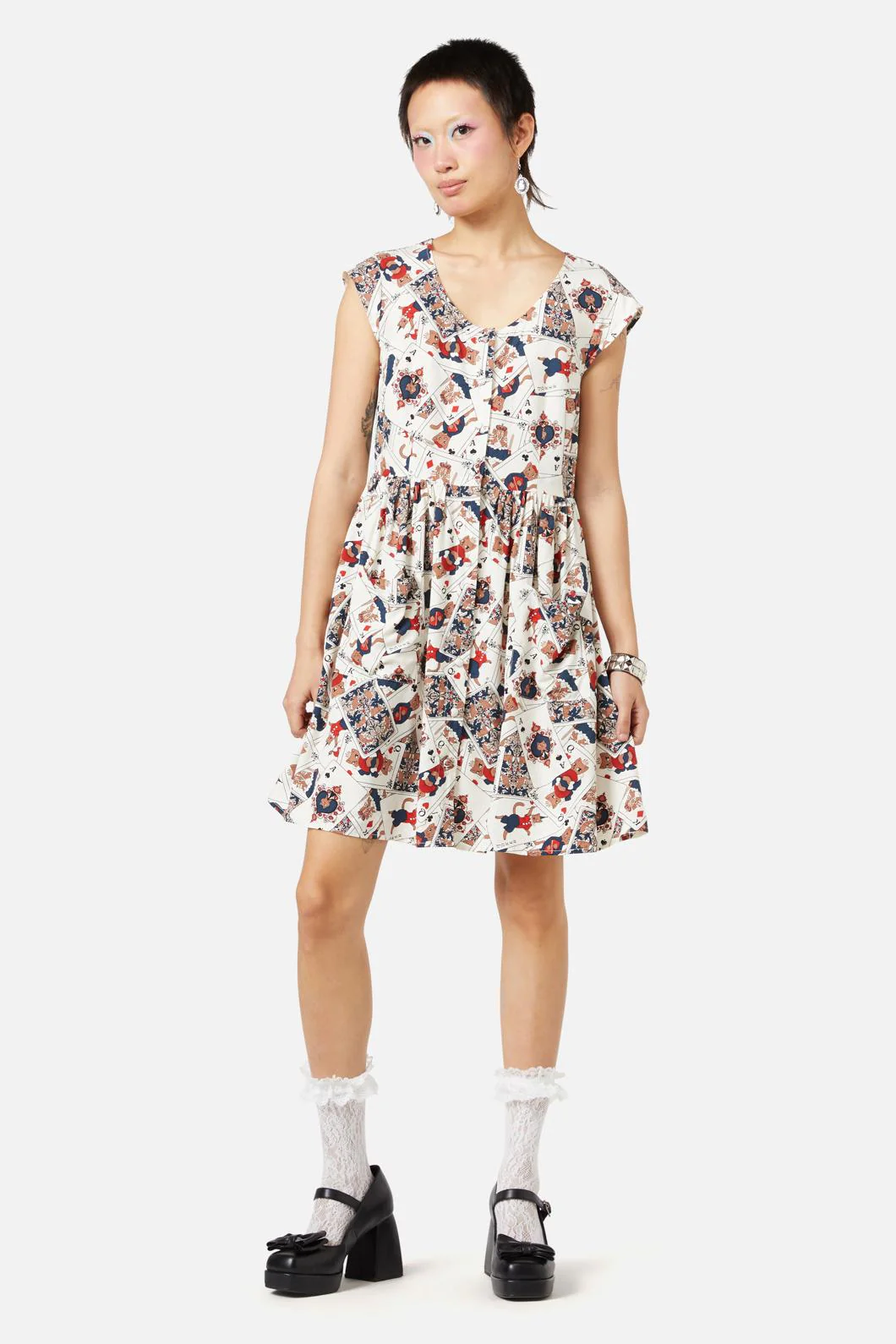 Queen Of Cats Print Dress