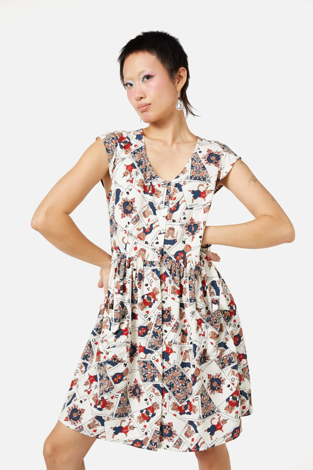 Queen Of Cats Print Dress - Image 3