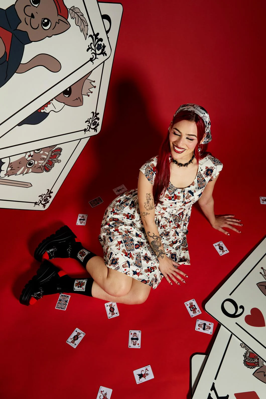 Queen Of Cats Print Dress - Image 6