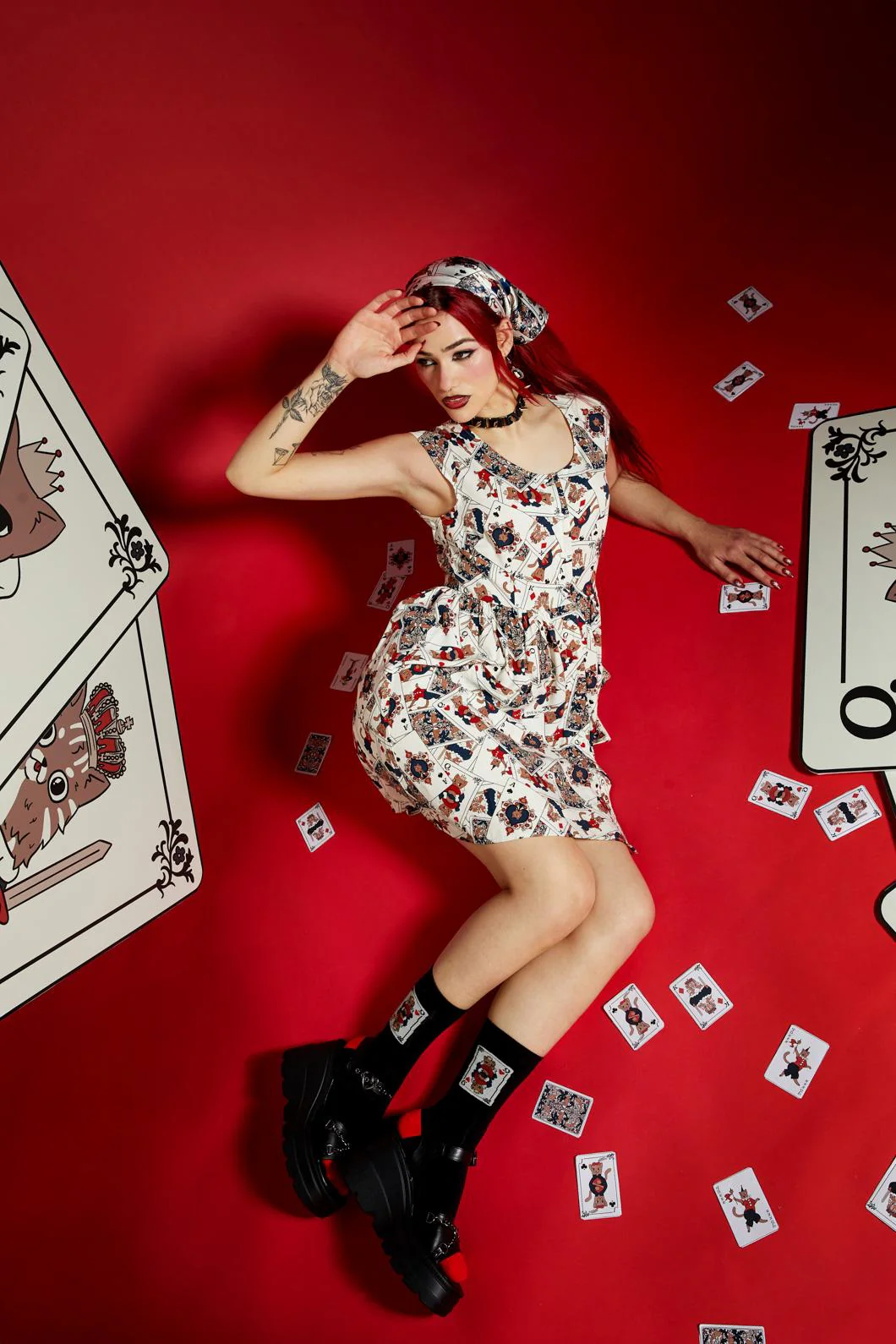 Queen Of Cats Print Dress - Image 7
