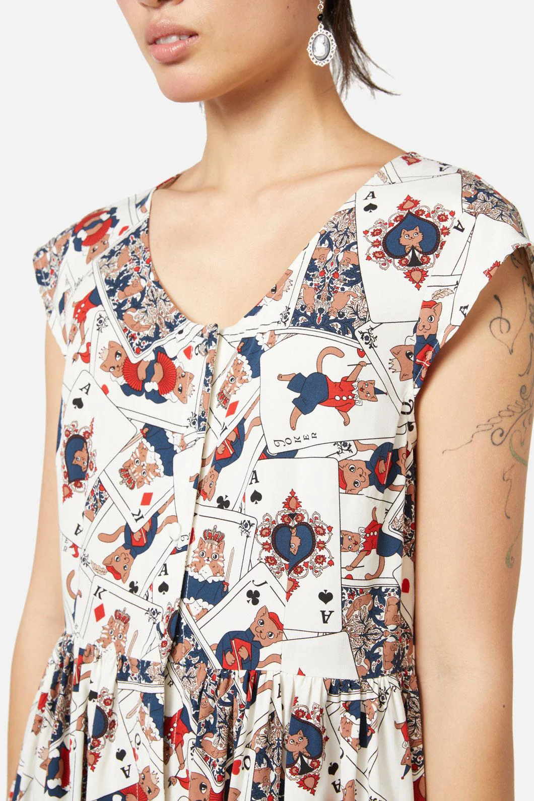Queen Of Cats Print Dress - Image 9