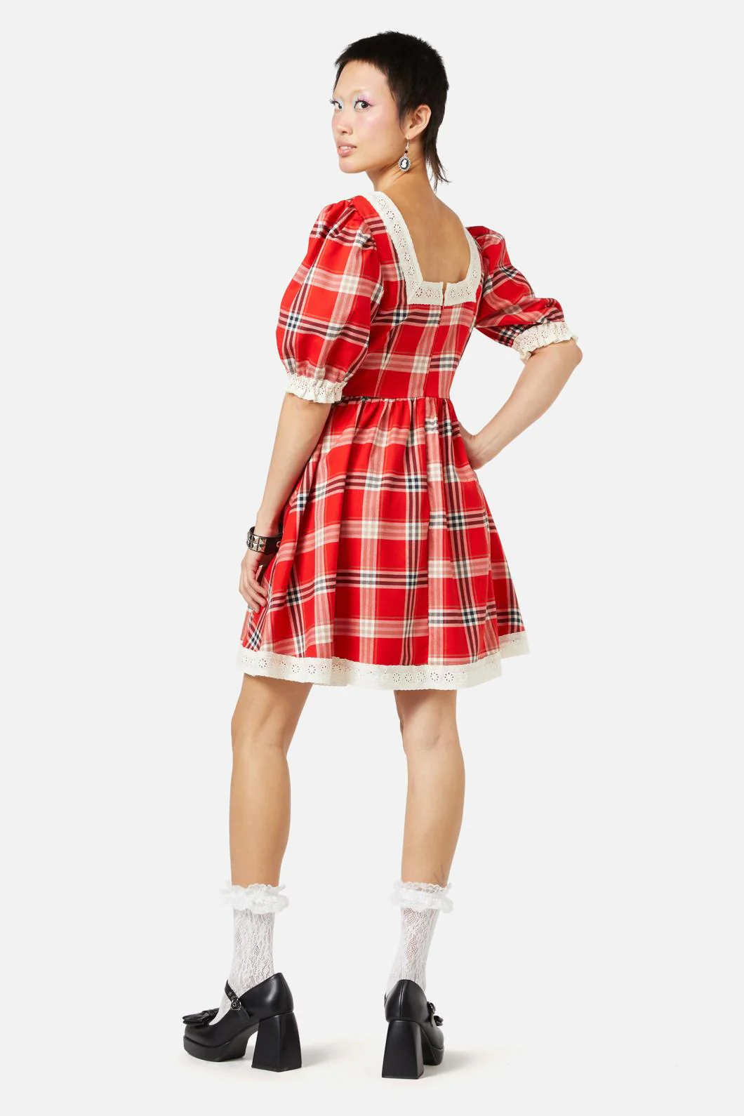 Queen Of Cats Tartan Dress - Image 5