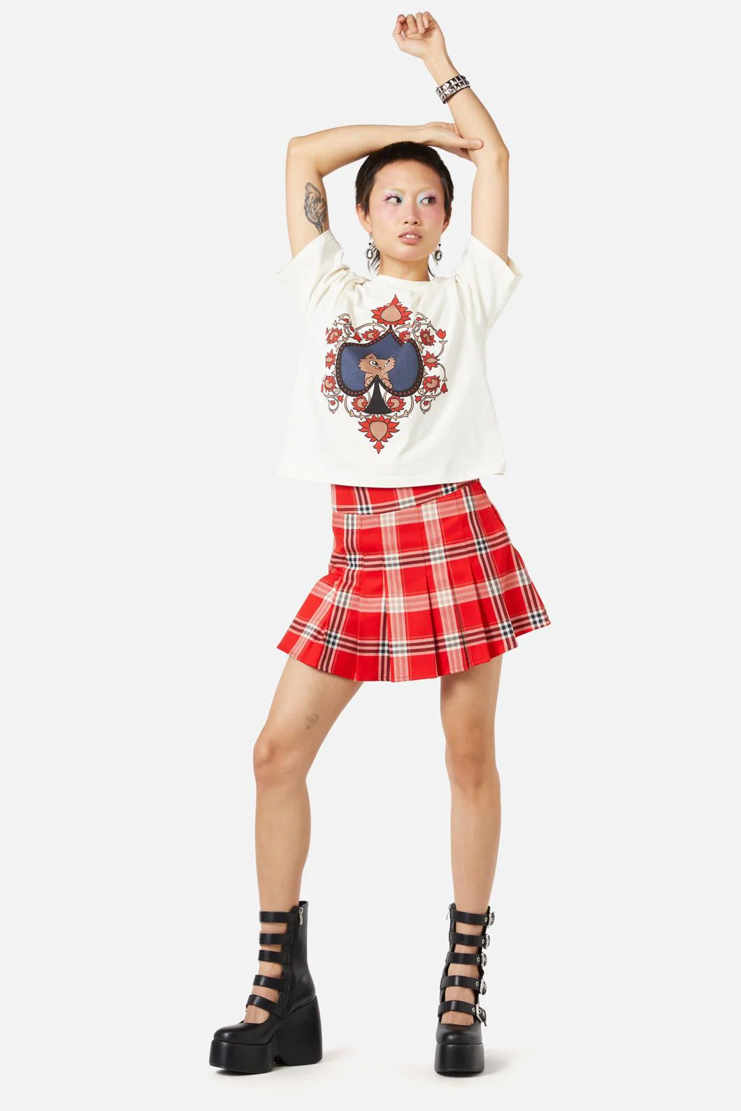 Queen Of Cats Tartan Skort - Image 3