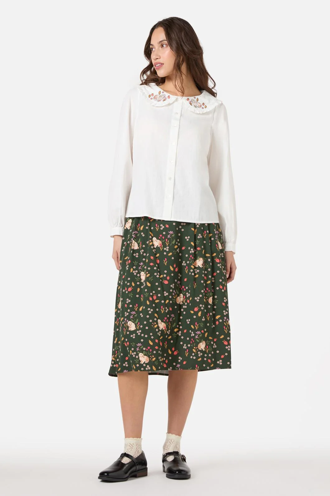 Rabbit Embroidered Blouse - Image 2