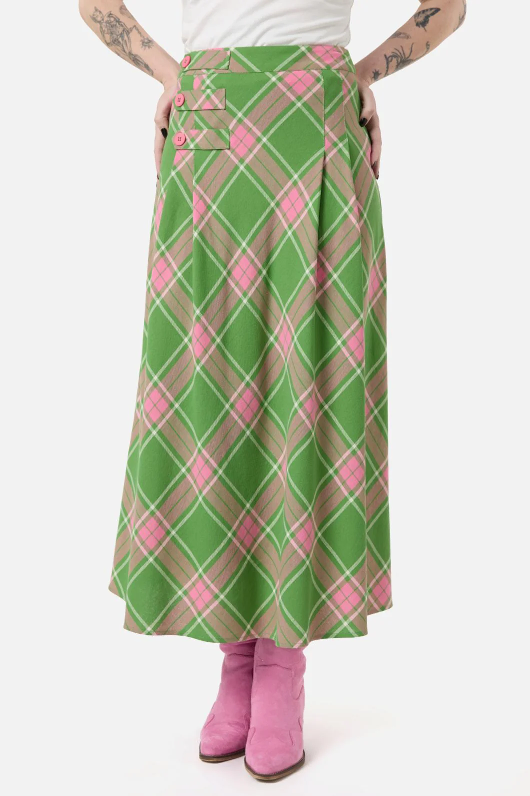 Ranch Tartan Midi Skirt - Image 10