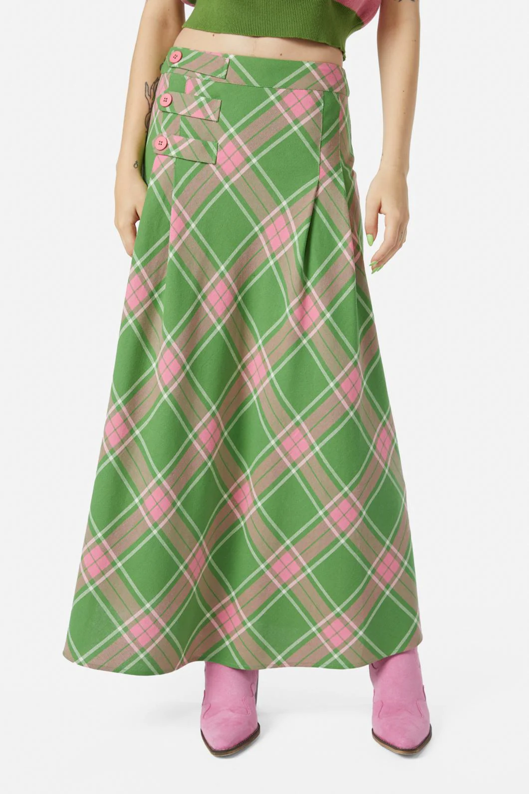 Ranch Tartan Midi Skirt - Image 2