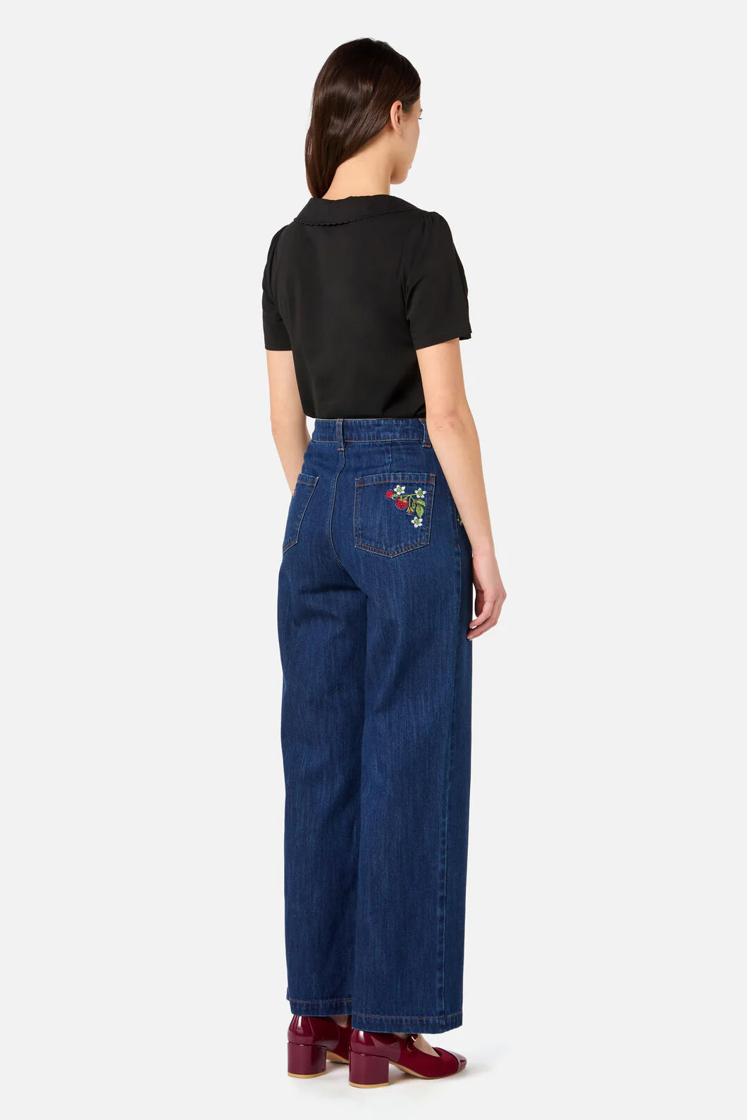 Raspberry Embroidered Jean - Image 6