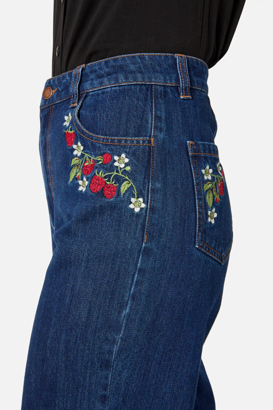 Raspberry Embroidered Jean - Image 7