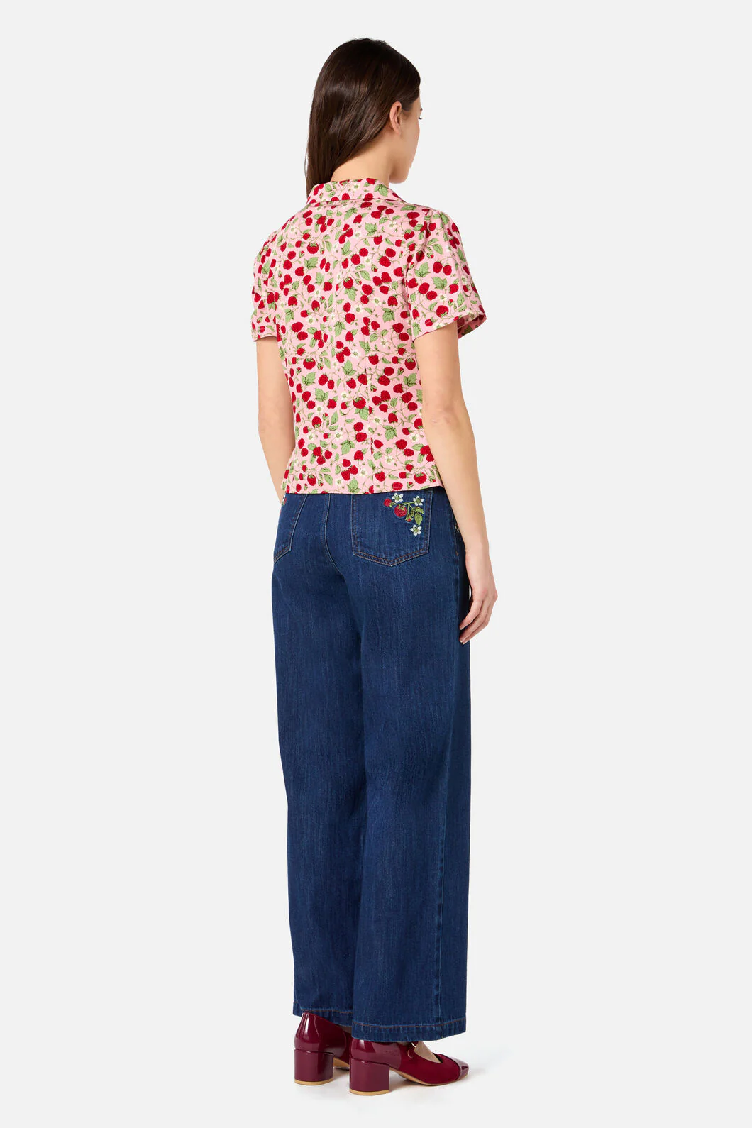 Raspberry Short Sleeve Blouse - Image 5