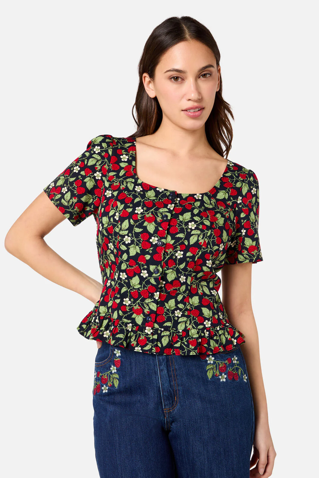 Raspberry Short Sleeve Top - Image 2