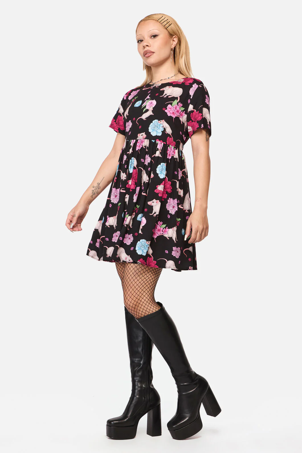 Rat-A-Tat Print Dress - Image 3