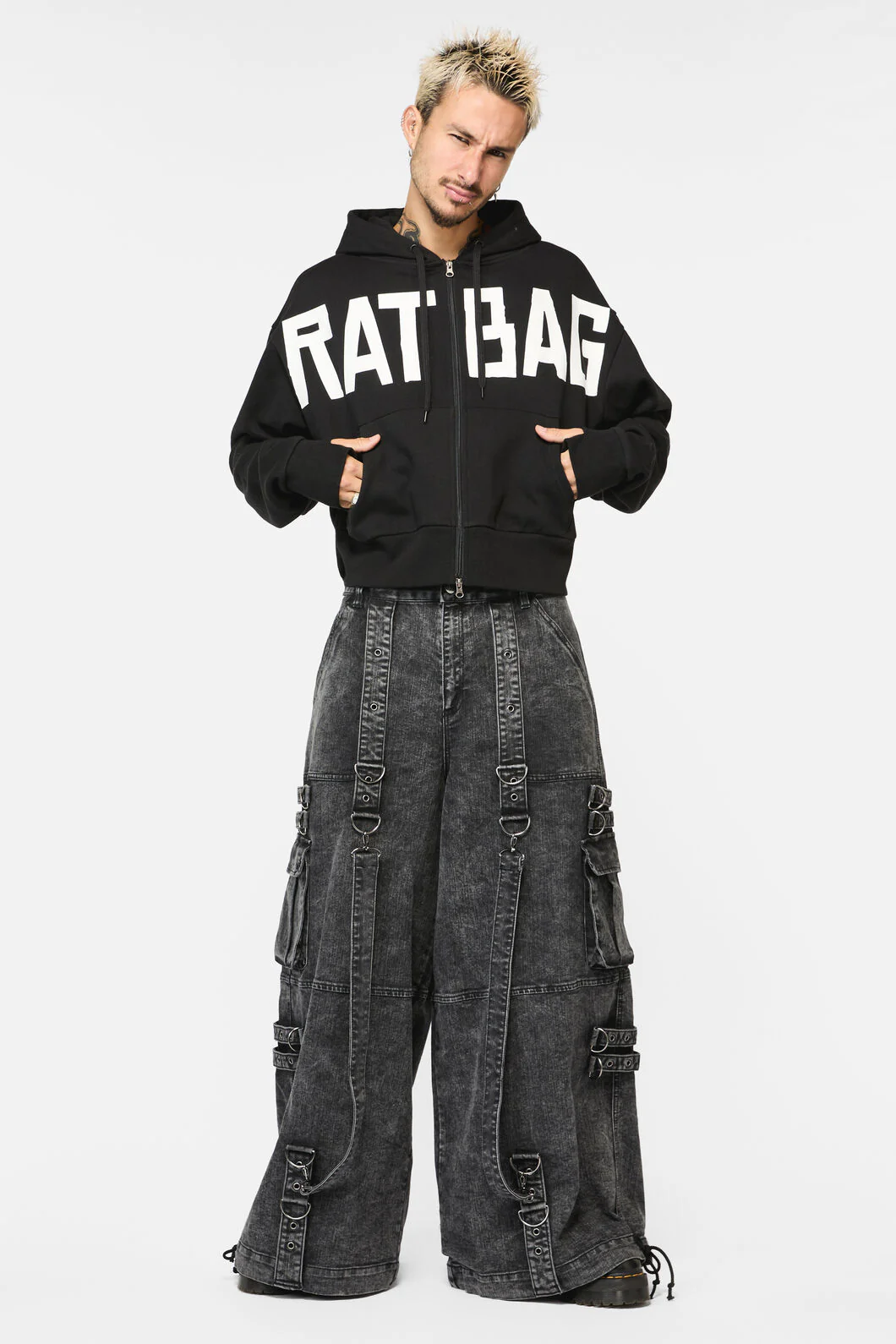 Ratbag Crop Grunge Hoodie - Image 2