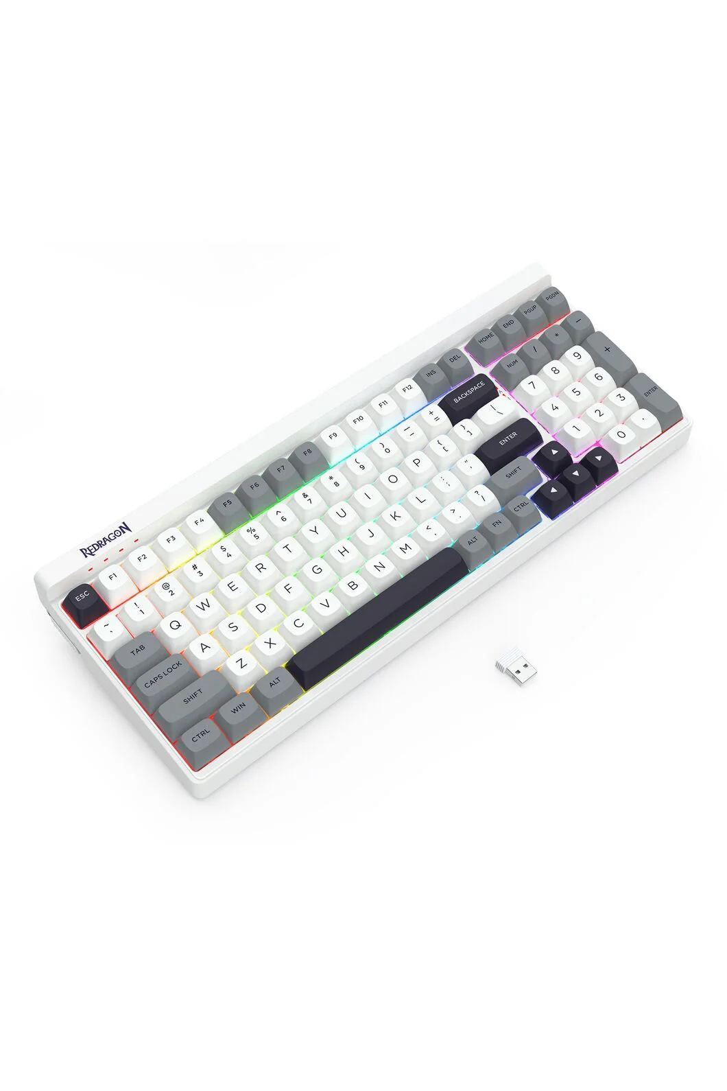 Redragon K656WGB RGB Pro Garen Pro White Full Size Wireless Mechanical Keyboard - Image 5