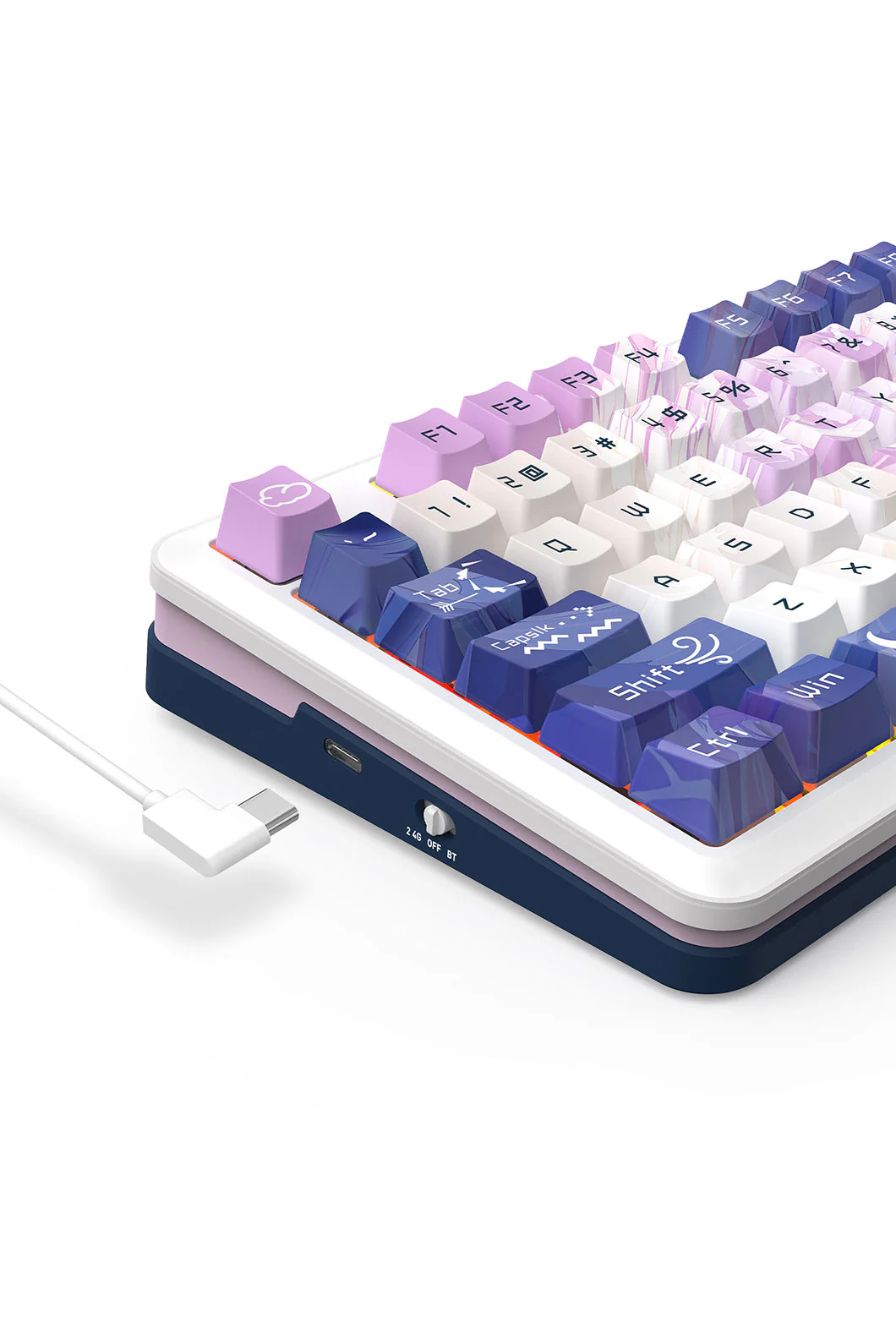 Redragon K681AGC RGB Pro Cyrus Deep Purple 75% Gasket Wireless Mechanical Keyboard - Image 5