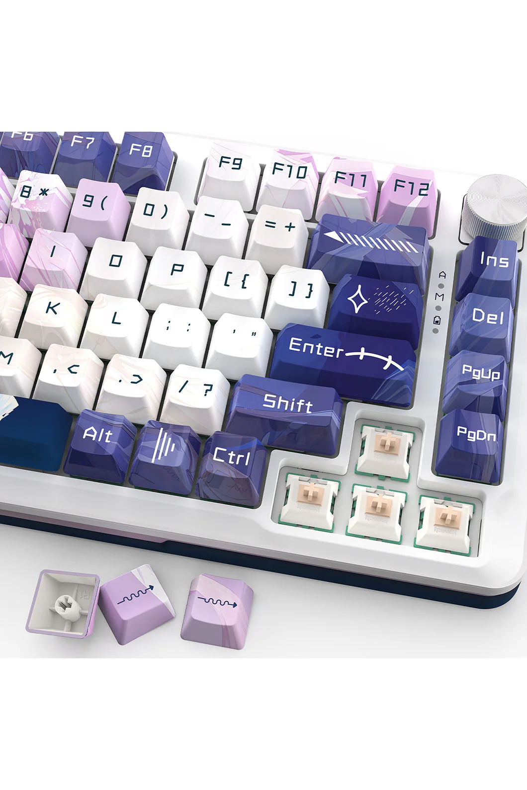 Redragon K681AGC RGB Pro Cyrus Deep Purple 75% Gasket Wireless Mechanical Keyboard - Image 8