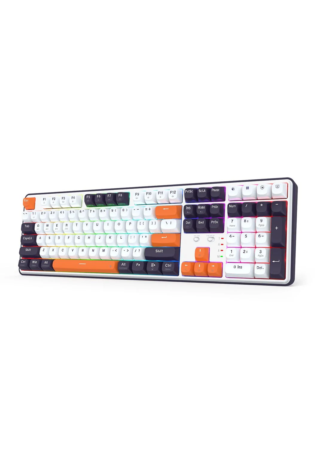 Redragon K689WBO RGB Pro Wyvern White 108-Key Gasket Wireless Mechanical Keyboard - Image 3