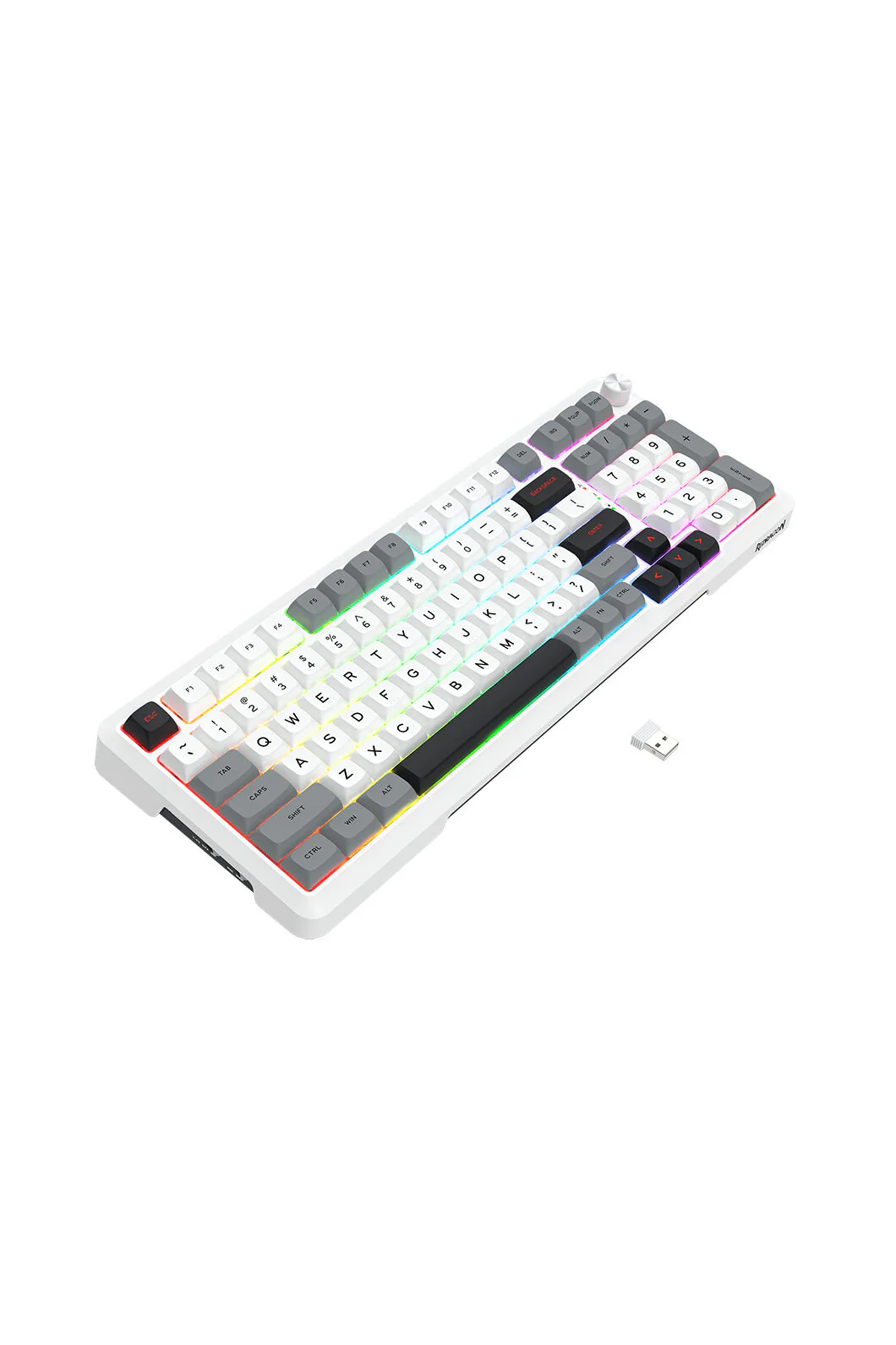 Redragon K688WGL RGB Pro Bragi White Full Size Gasket Wireless Mechanical Keyboard - Image 5