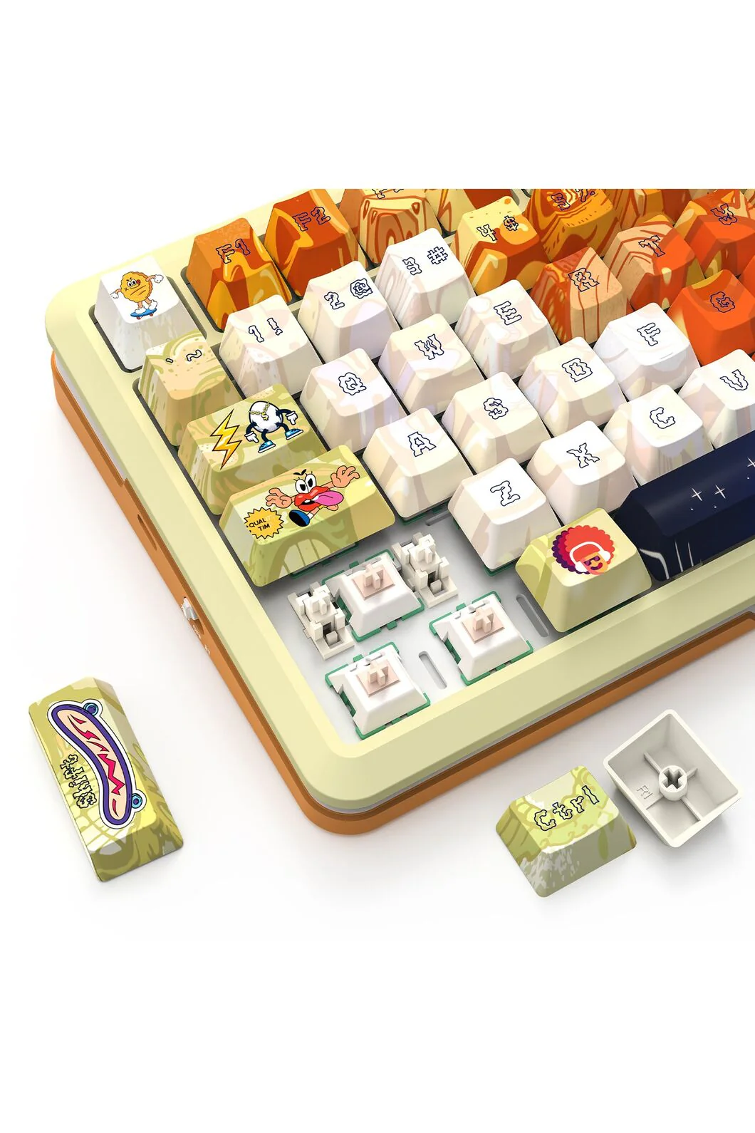 Redragon K708GF RGB Pro Fleact Yellow 75% LCD Gasket Wireless Mechanical Keyboard - Image 7