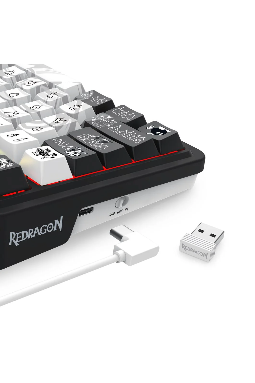 Redragon K719GF-RGB Pro Artemis Pro Grey Wireless Mechanical Keyboard - Image 6