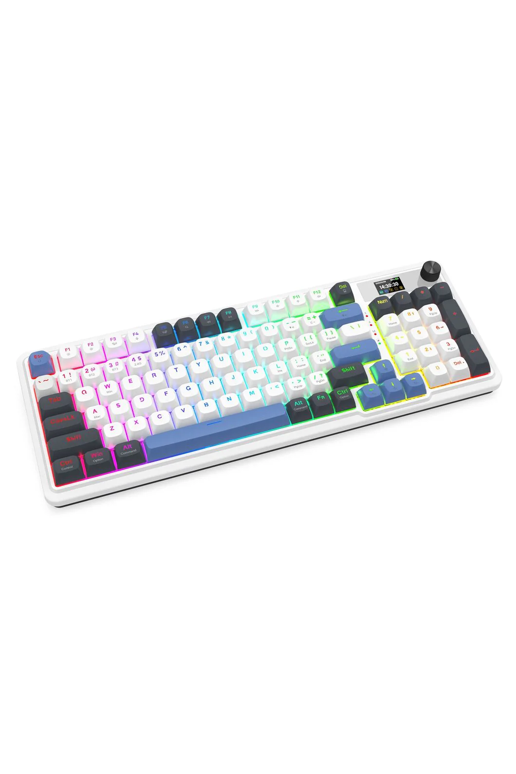 Redragon K719WGB RGB Pro Artemis Pro White LCD Gasket Wireless Mechanical Keyboard - Image 2