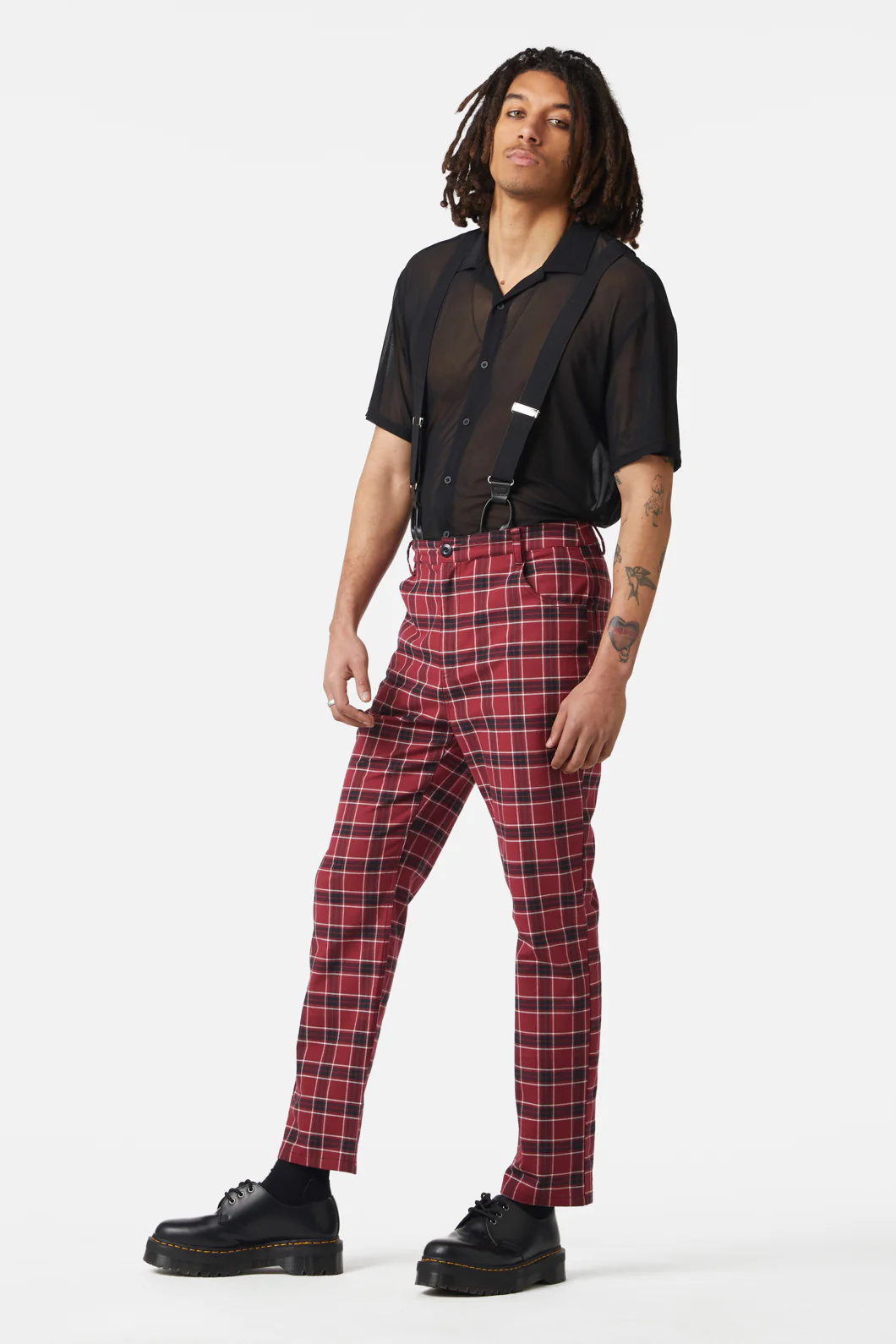 Revenge Tartan Brace Trousers - Image 3