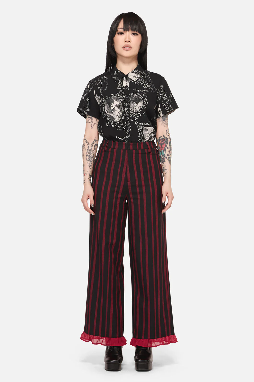 Ritualistic Goth Ruffle Pant
