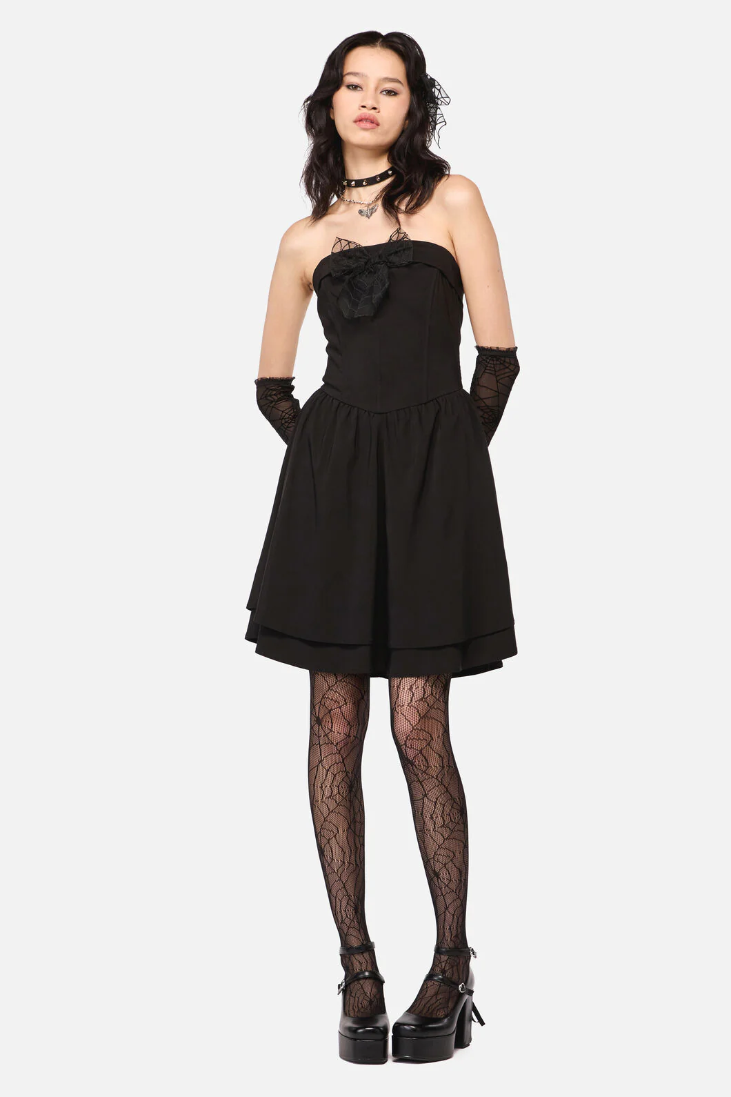 Rococo Life Goth Spider WTrim Dress