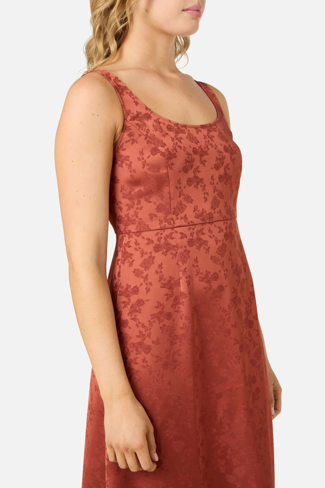 Roma Satin Embossed Midi Dress - Image 5
