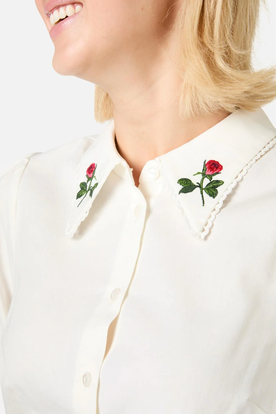 Rose Bud Embroidered Blouse - Image 5