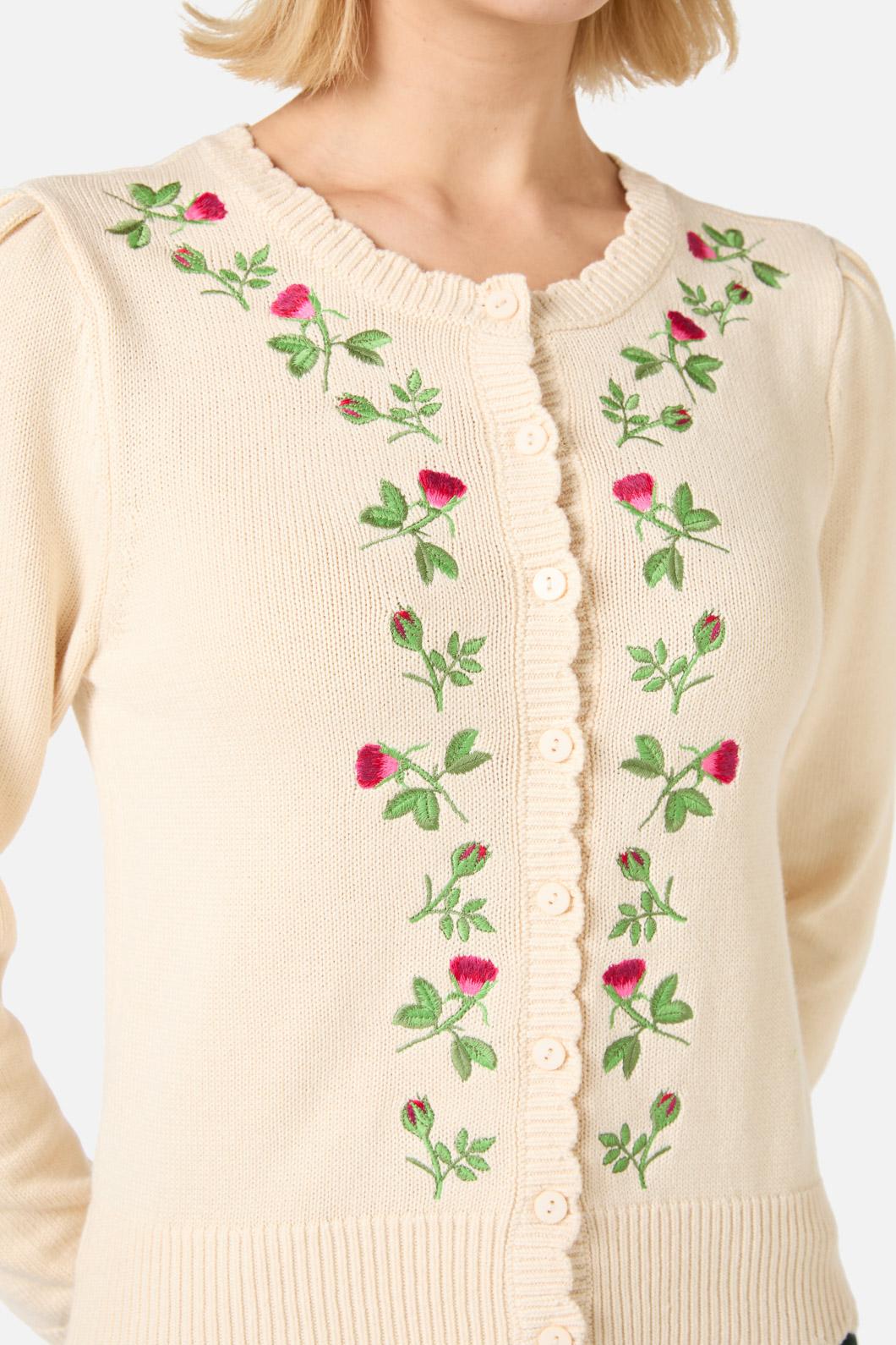 Rose Bud Embroidered Cardigan - Image 5