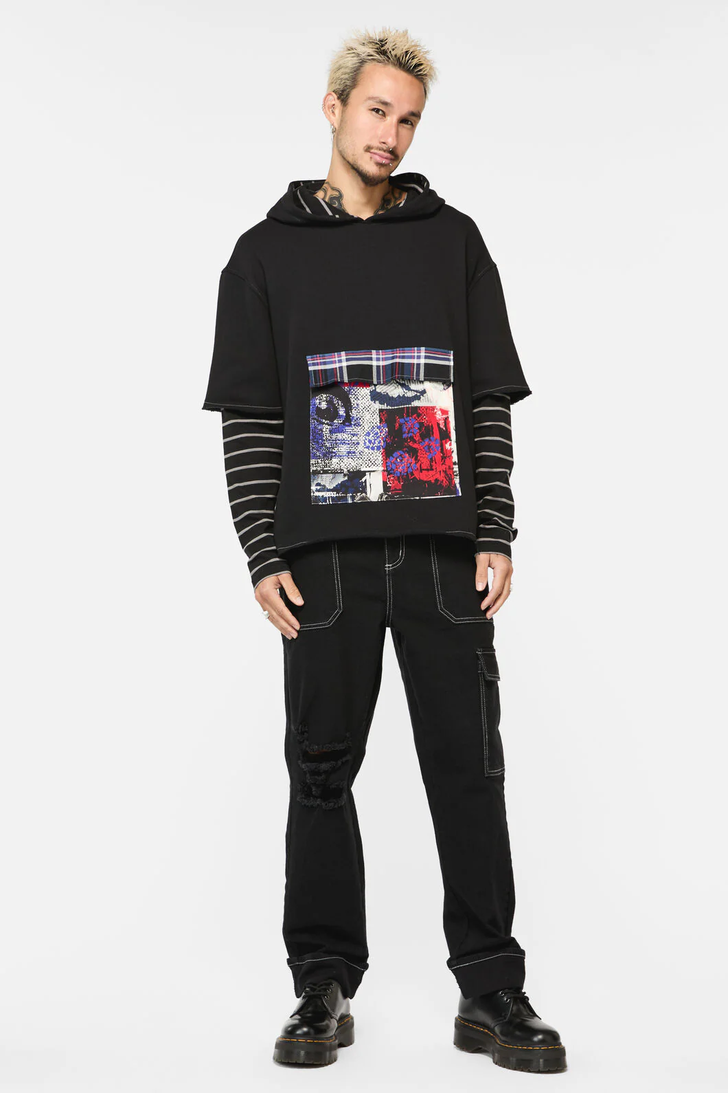 Rot Contrast Sleeve Hoodie - Image 2