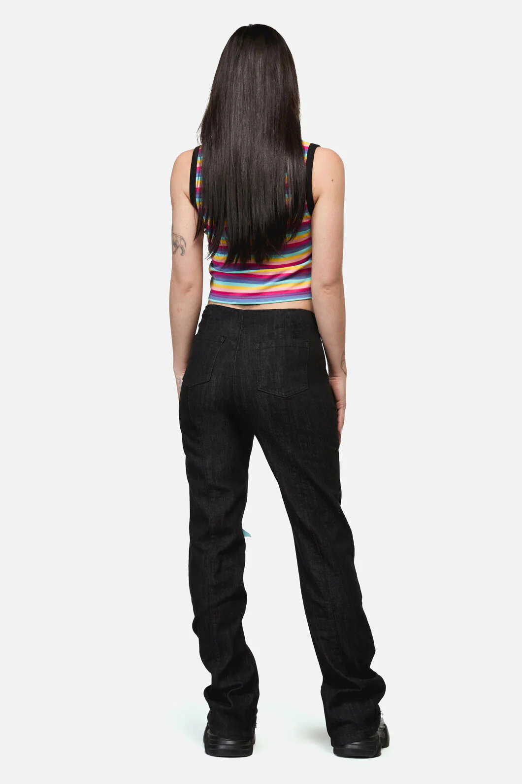 Roxi Grunge Flared Zipper Jean - Image 3