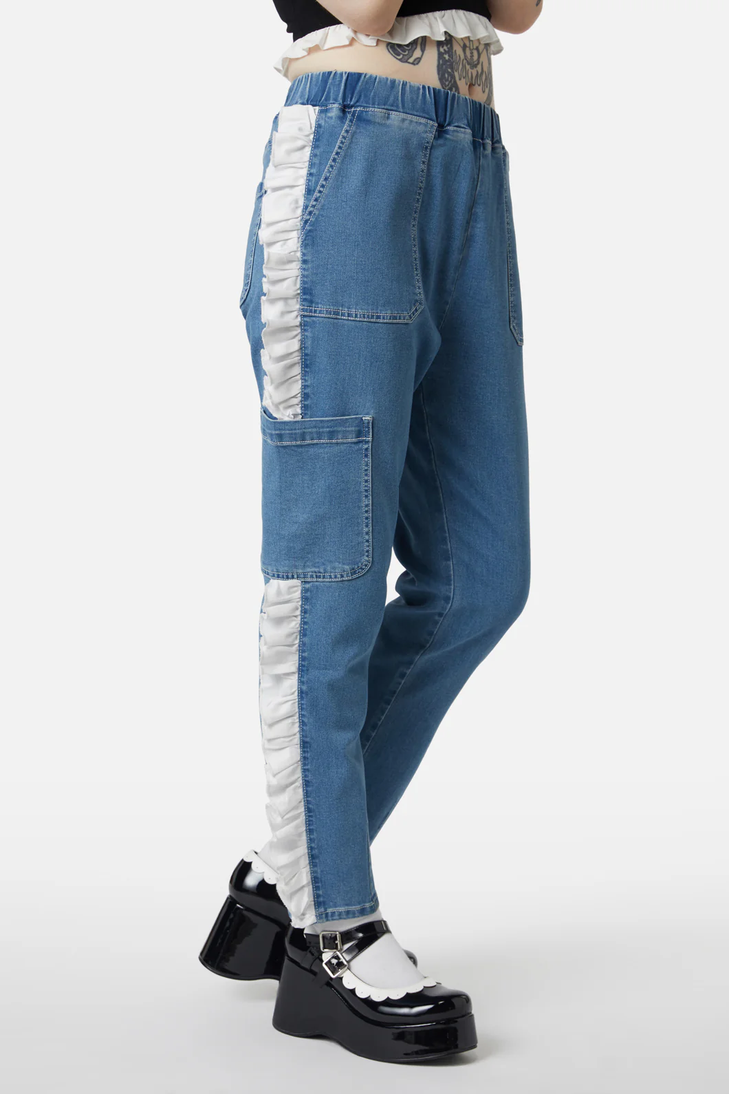 Ruffle Denim Cargo Pant - Image 2