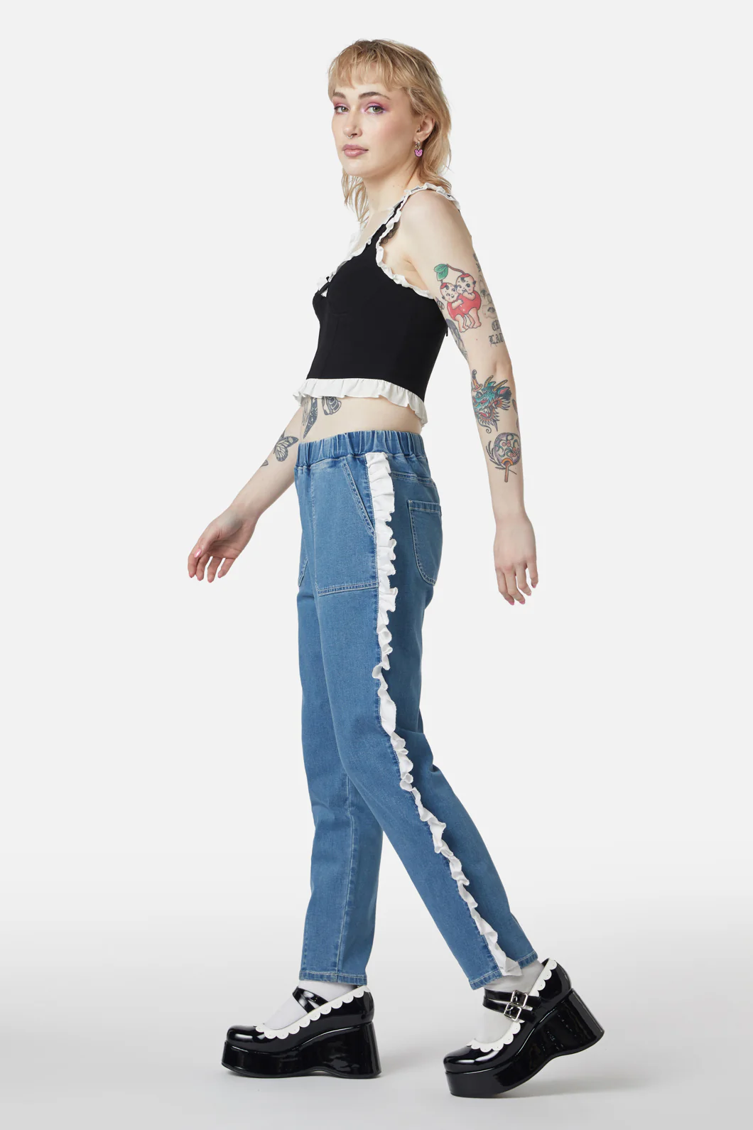 Ruffle Denim Cargo Pant - Image 4