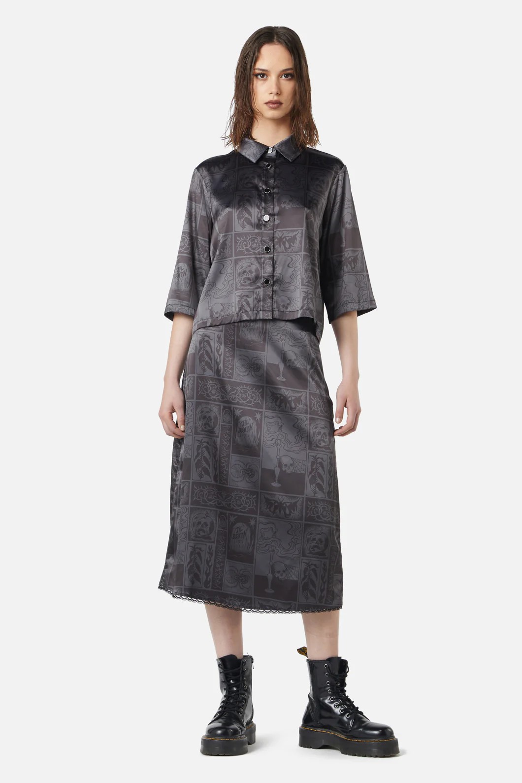 Ruined Mansion Satin Brocade Blouse - Image 3