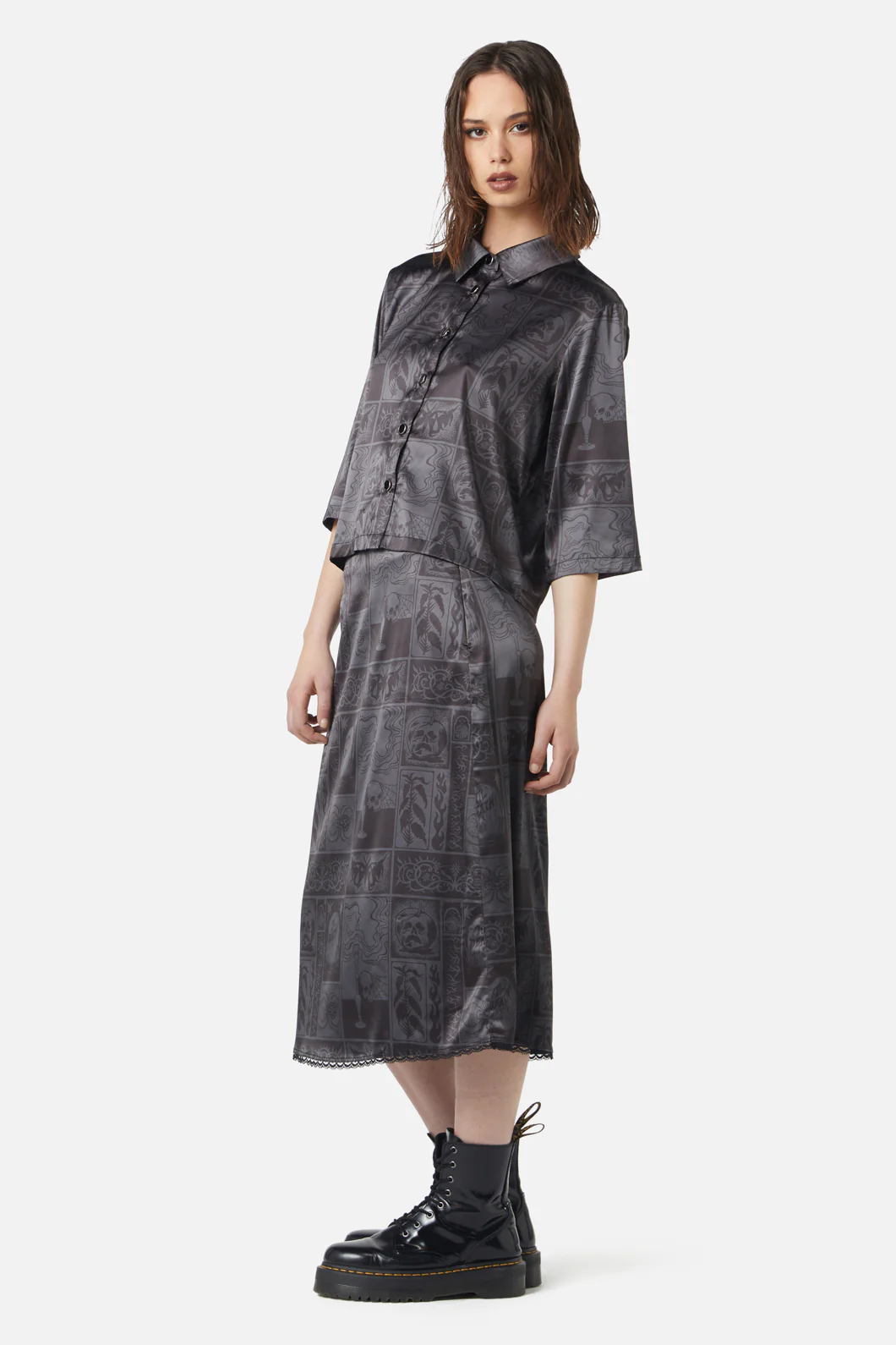 Ruined Mansion Satin Brocade Blouse - Image 4