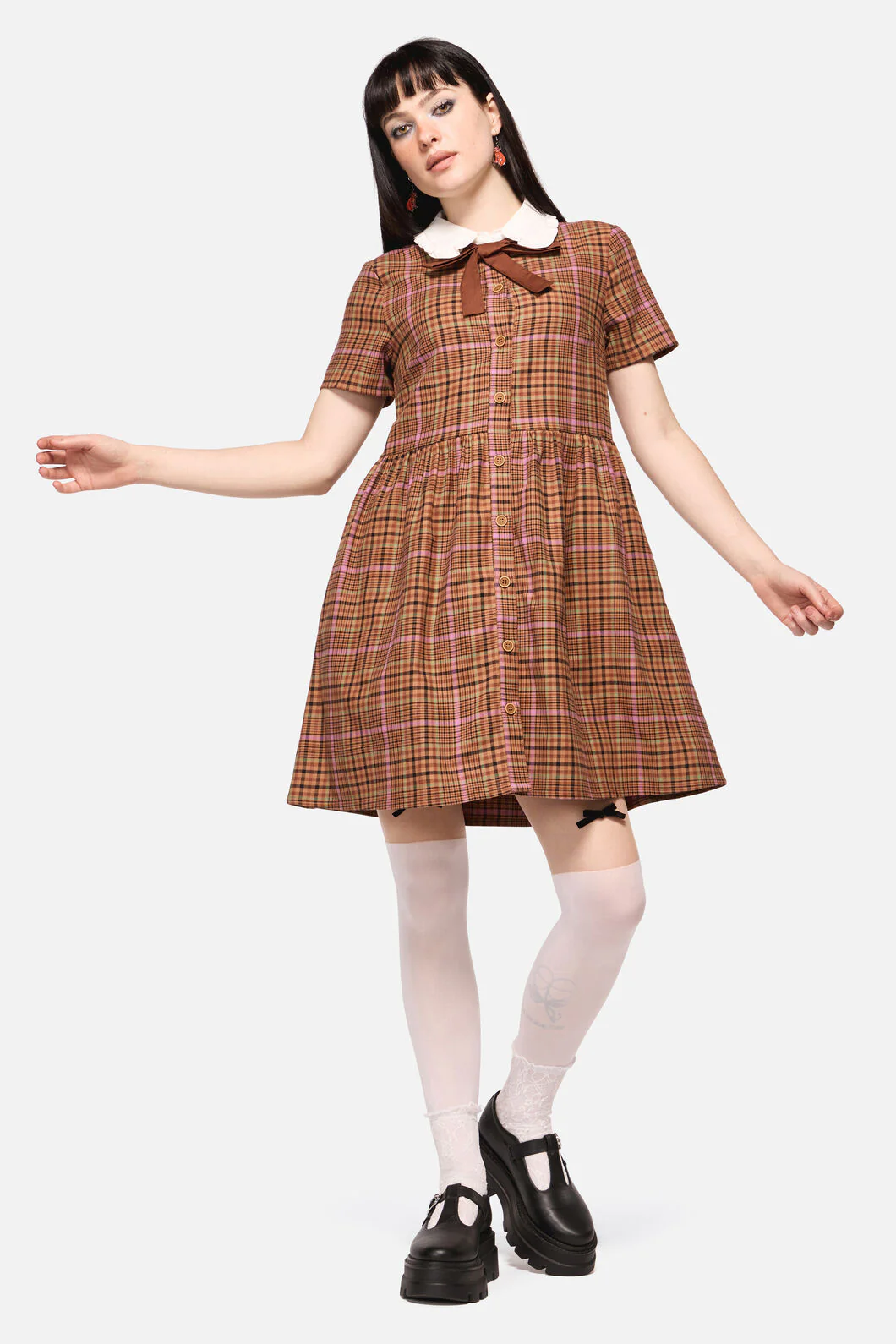 Rustic Check Collar Dress - Image 2